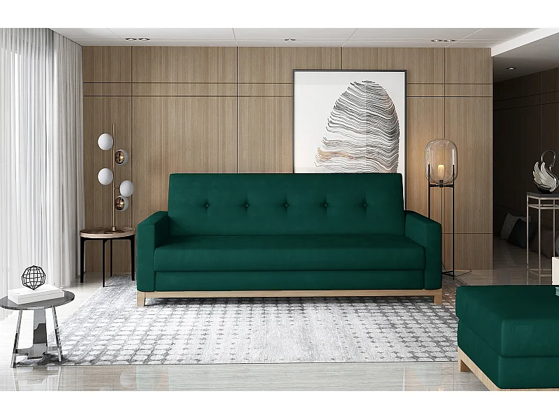 3 Pers. Canapé Selena / En Stock/Tissu-Vert