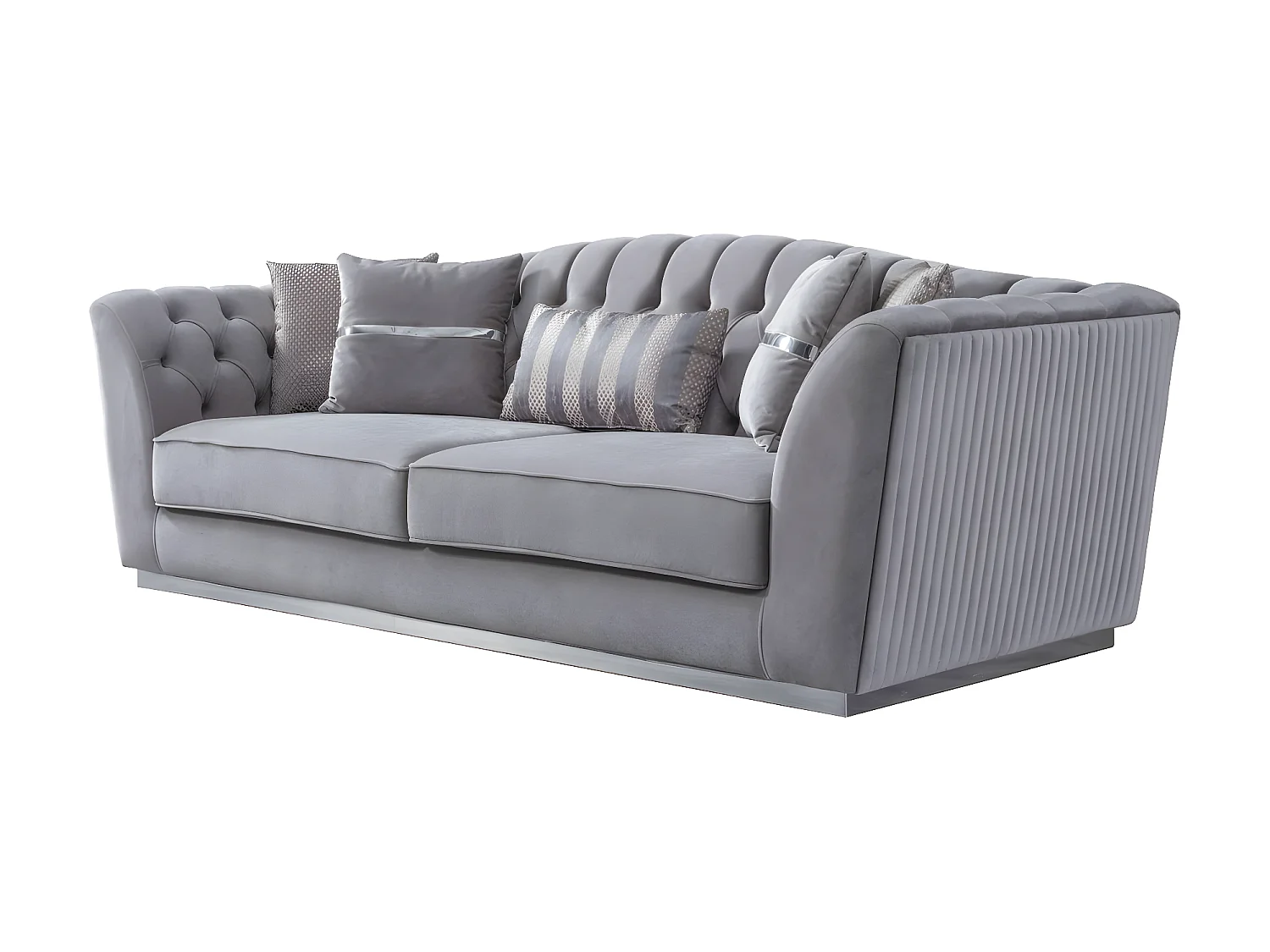 Grand (Set 3+3+1)/Stoff-Grau