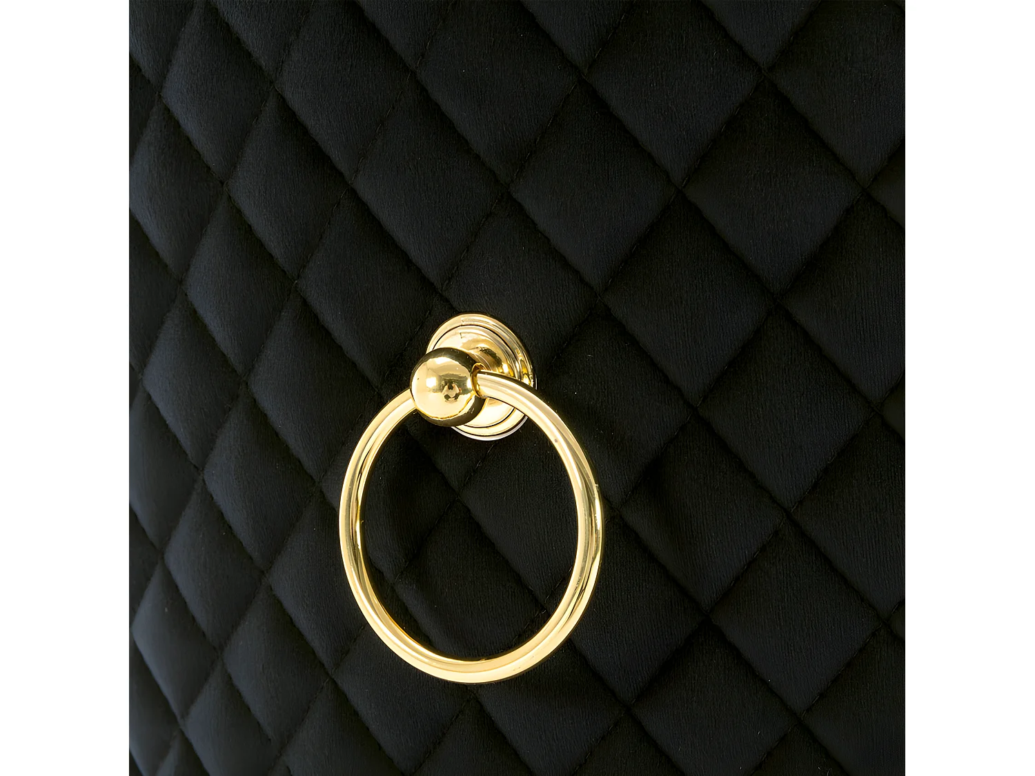 Set aus 6 Samtstühlen mit Metallbeinen – Schwarz