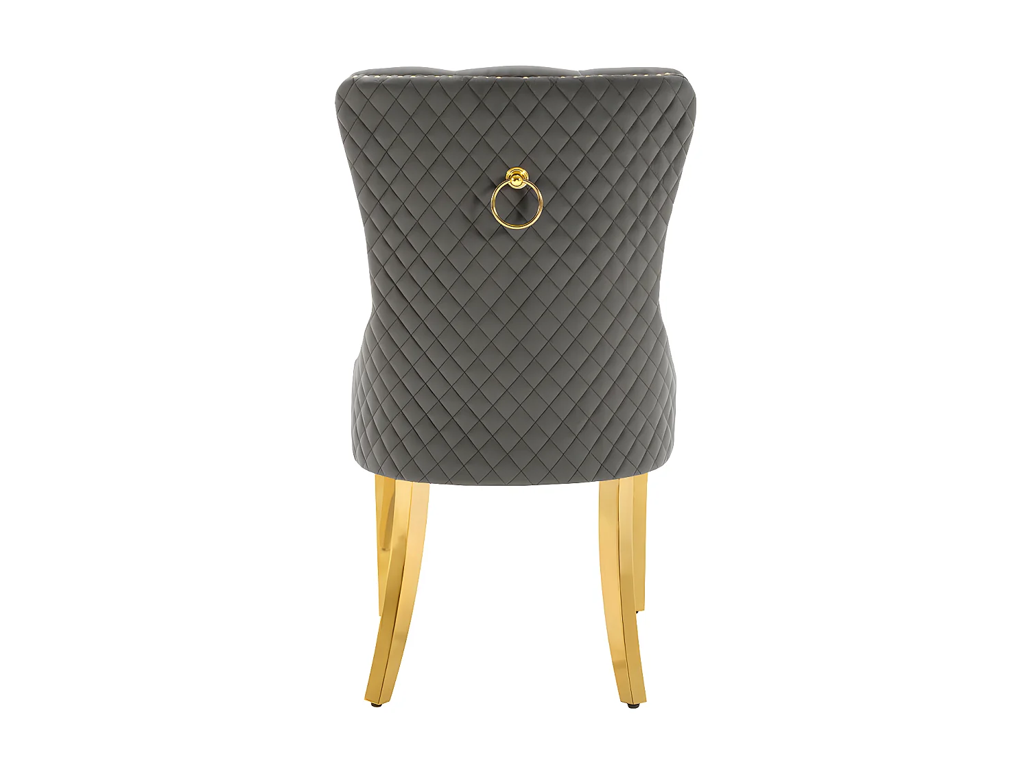 Lot de 6 chaises en velours avec pieds métallique - Gris