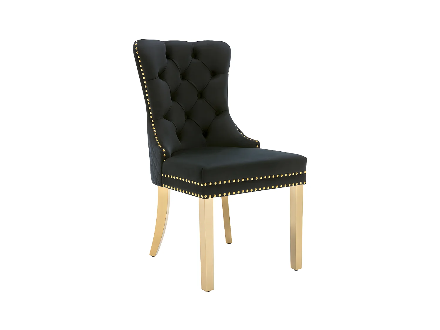 Lot de 4 chaises en velours avec pieds métallique - Noir