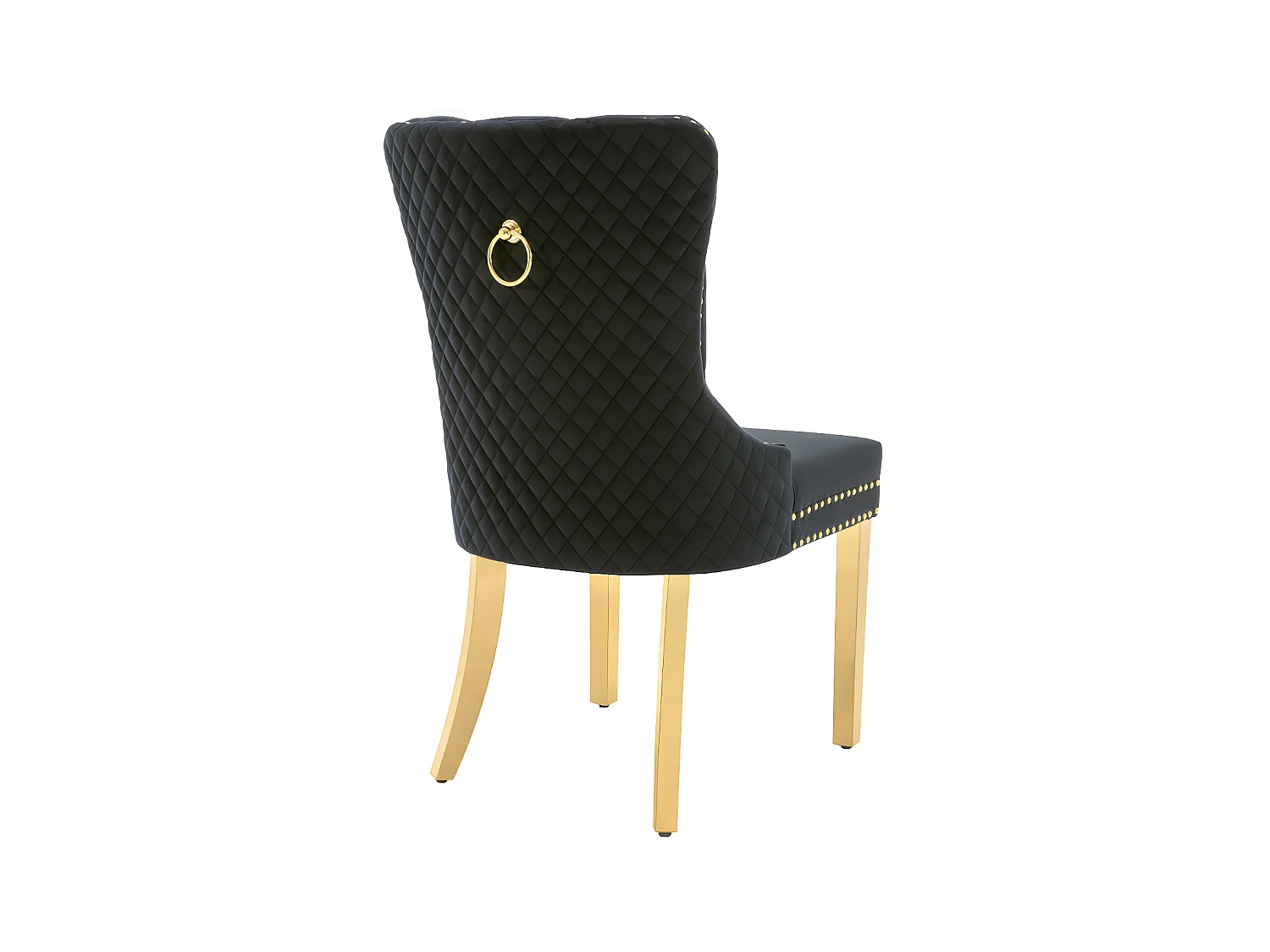 Lot de 4 chaises en velours avec pieds métallique - Noir