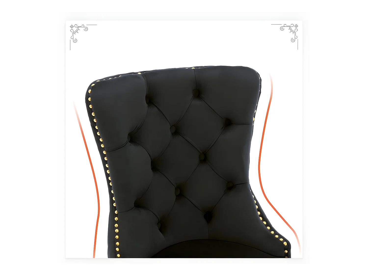 Lot de 4 chaises en velours avec pieds métallique - Noir