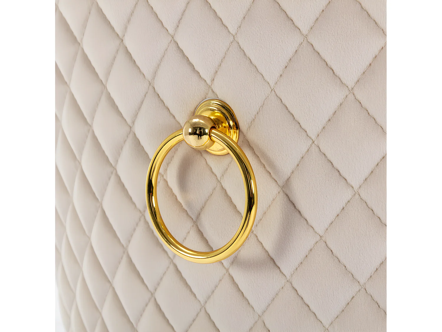 Lot de 4 chaises en velours avec pieds métallique - Beige