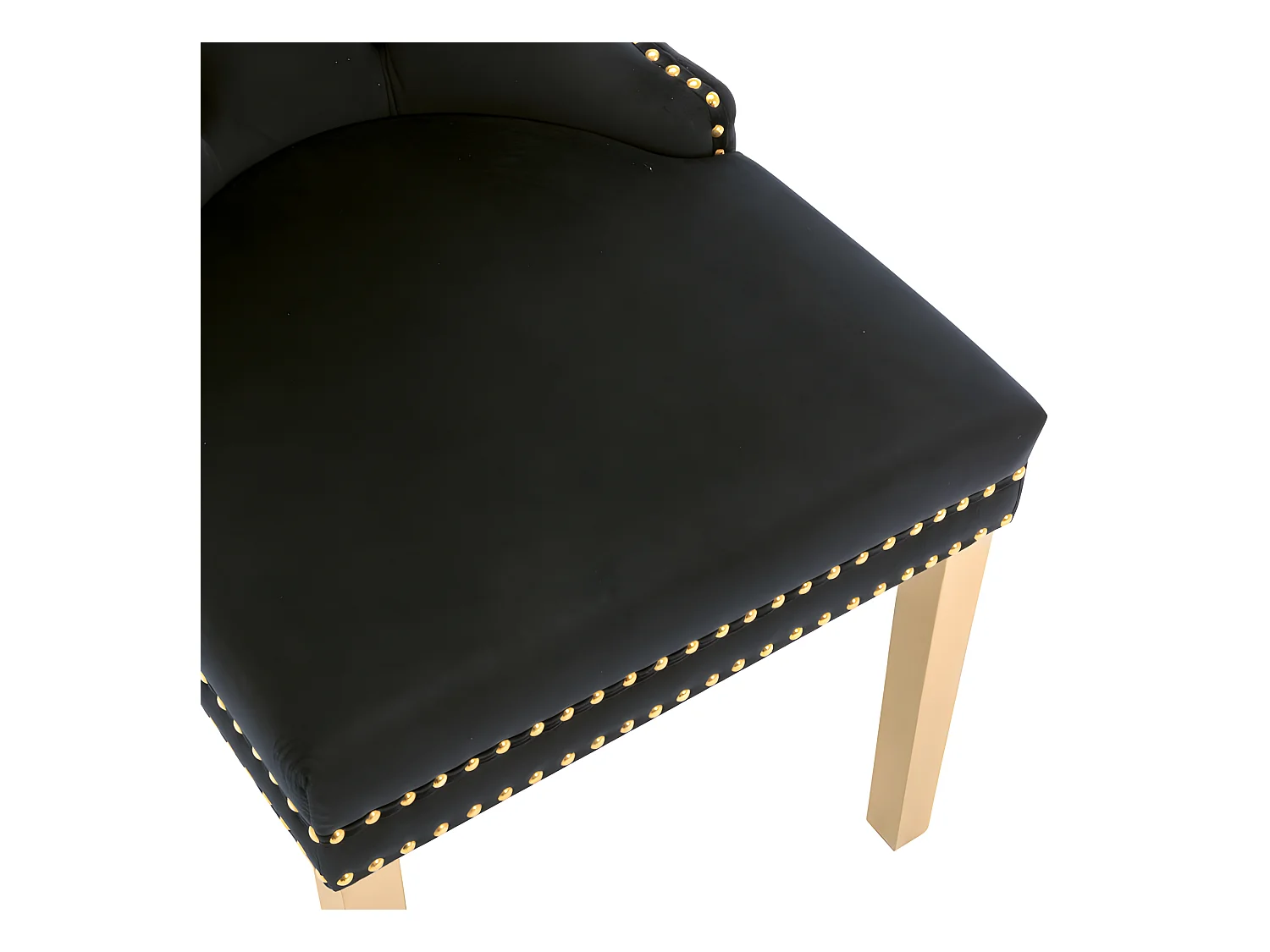 Juego de 2 sillas de terciopelo con patas de metal - Negro