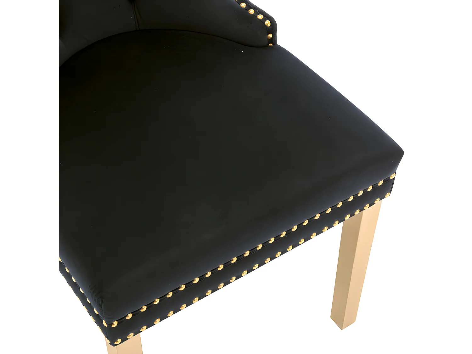 Set aus 2 Samtstühlen mit Metallbeinen – Schwarz