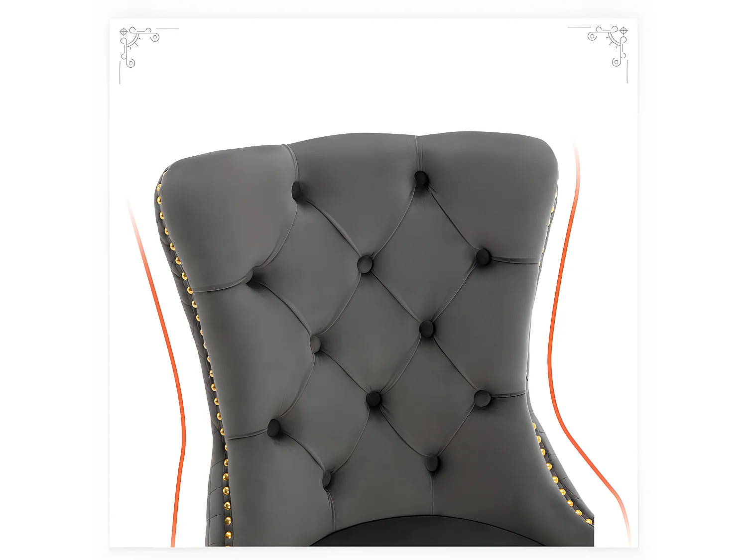 Set di 4 sedie in velluto con gambe in metallo - Grigio