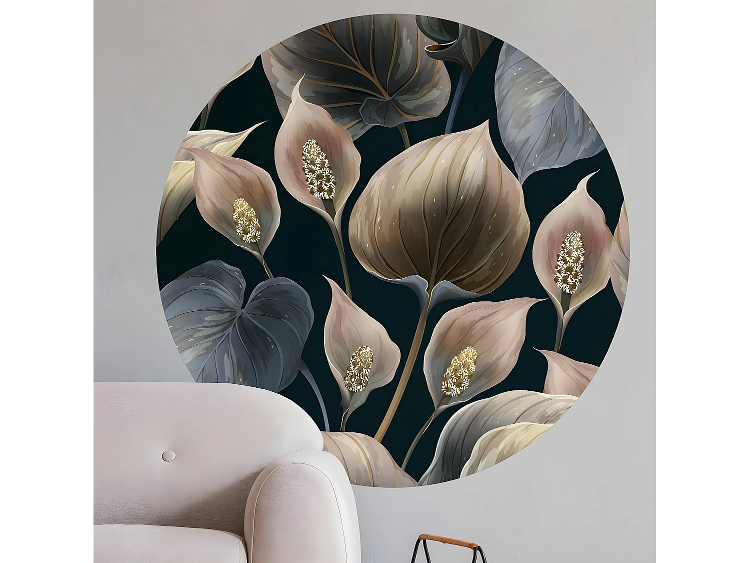 Papier peint intissé pré-encollé fresques géantes - FRESQUE FLEURS LYS DE PAIX - 90x90cm