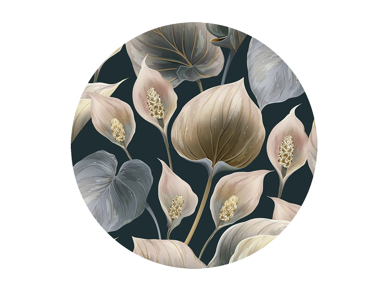 Papier peint intissé pré-encollé fresques géantes - FRESQUE FLEURS LYS DE PAIX - 90x90cm