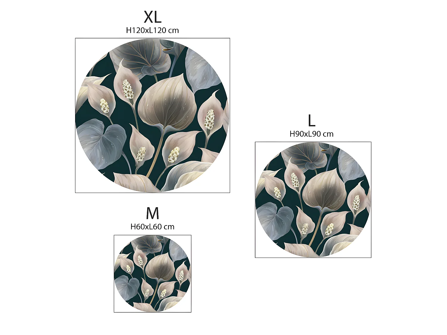 Papier peint intissé pré-encollé fresques géantes - FRESQUE FLEURS LYS DE PAIX - 90x90cm