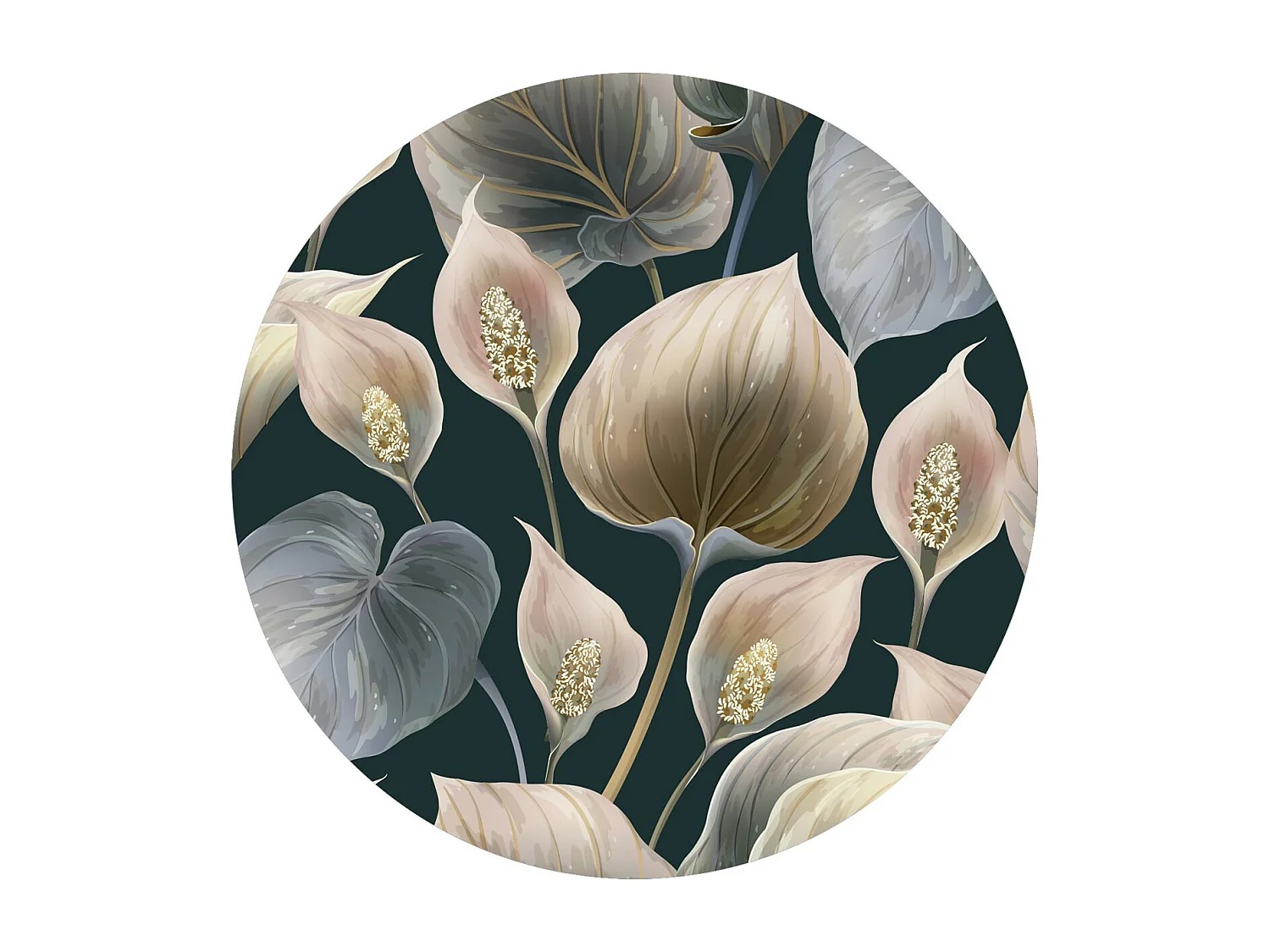 Papier peint intissé pré-encollé fresques géantes - FRESQUE FLEURS LYS DE PAIX - 90x90cm