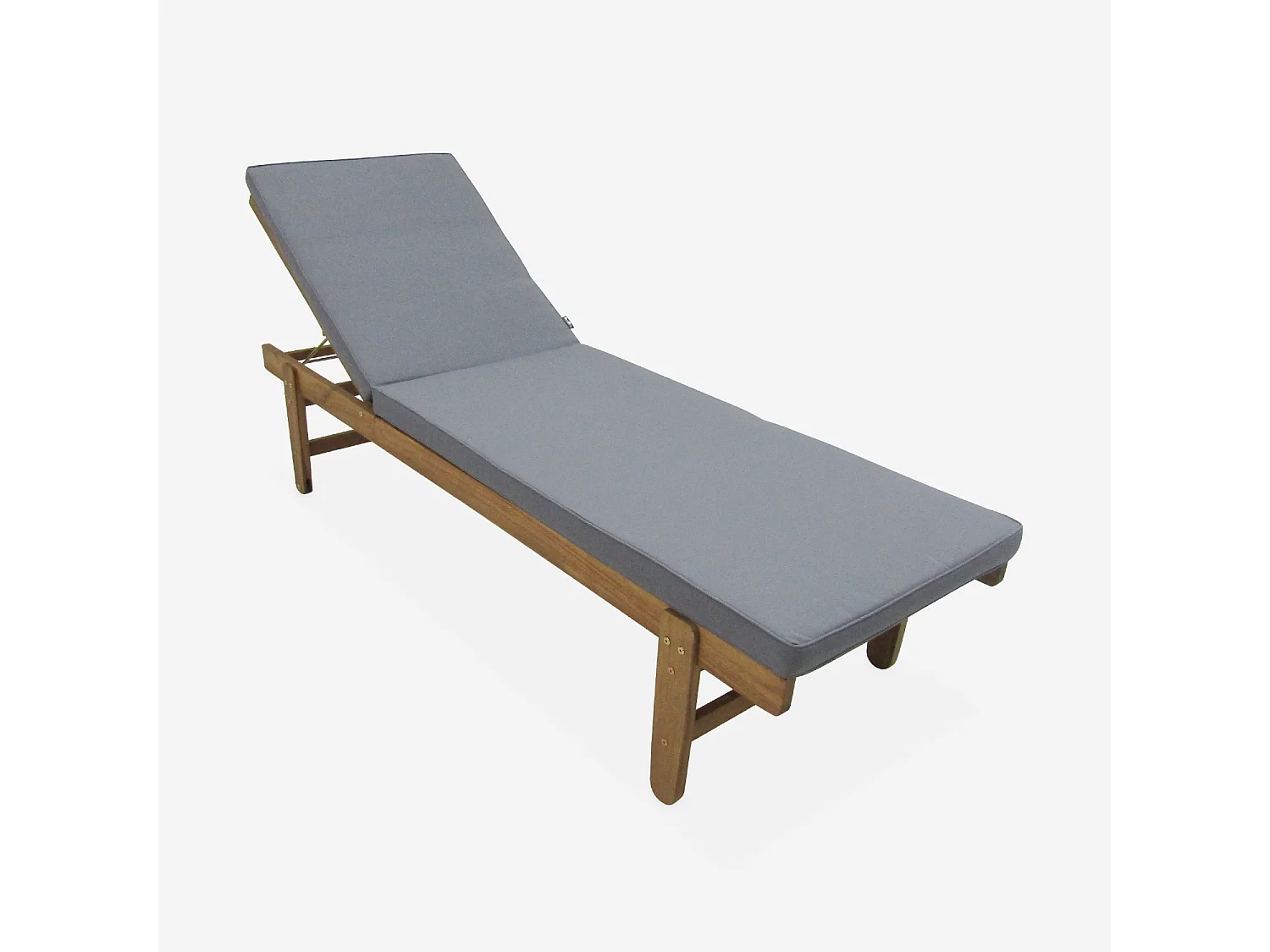 Tumbona de madera con ruedas, set de 2 gris