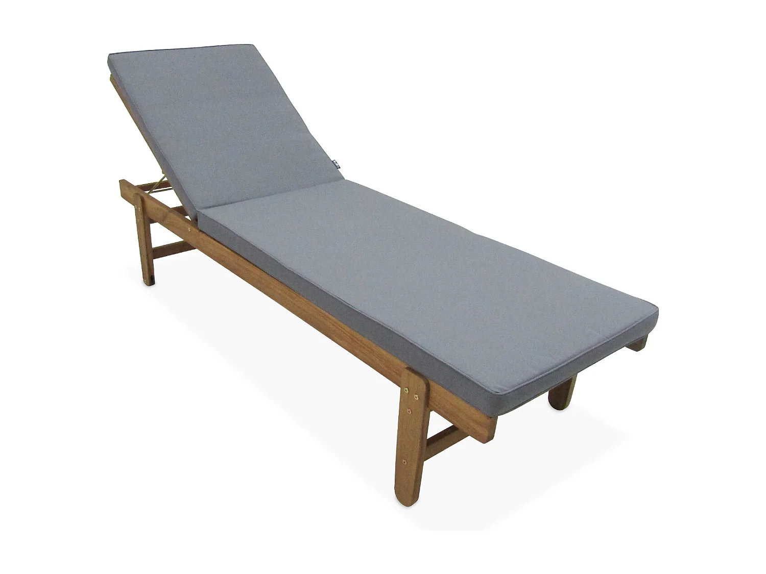 Tumbona de madera con ruedas, set de 2 gris