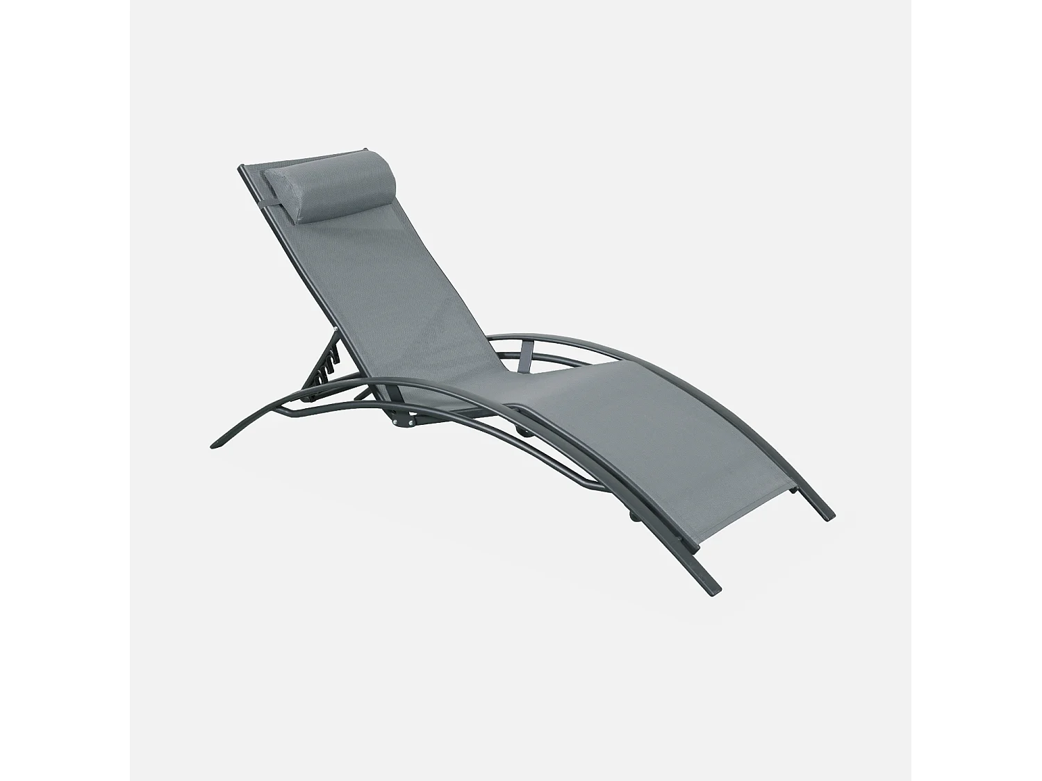 Tumbona de aluminio textileno, set de 2 antracita