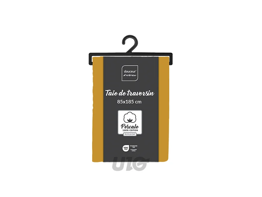 Funda de Almohada de Algodón Percal 85x185cm Curry