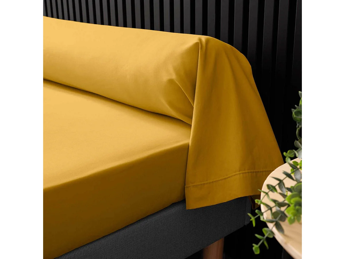 Taie de Traversin "Percaline" 85x185cm Curry