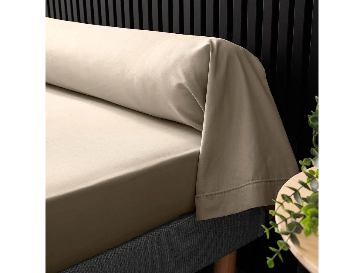 Taie de Traversin "Percaline" 85x185cm Sable