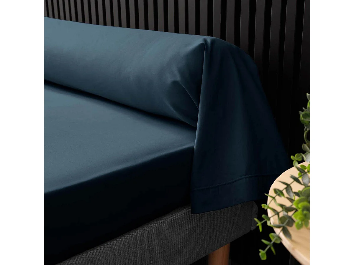 Taie de Traversin "Percaline" 85x185cm Bleu Nuit