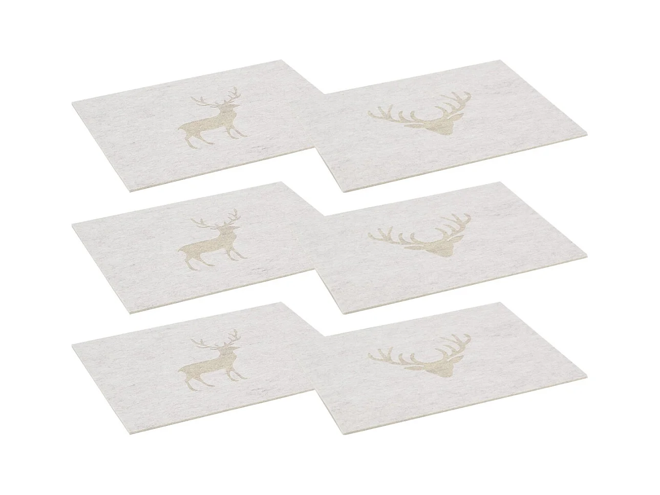 Sets de table en feutrine Cerf (lot de 6)