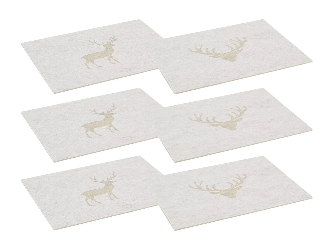 Sets de table en feutrine Cerf (lot de 6)