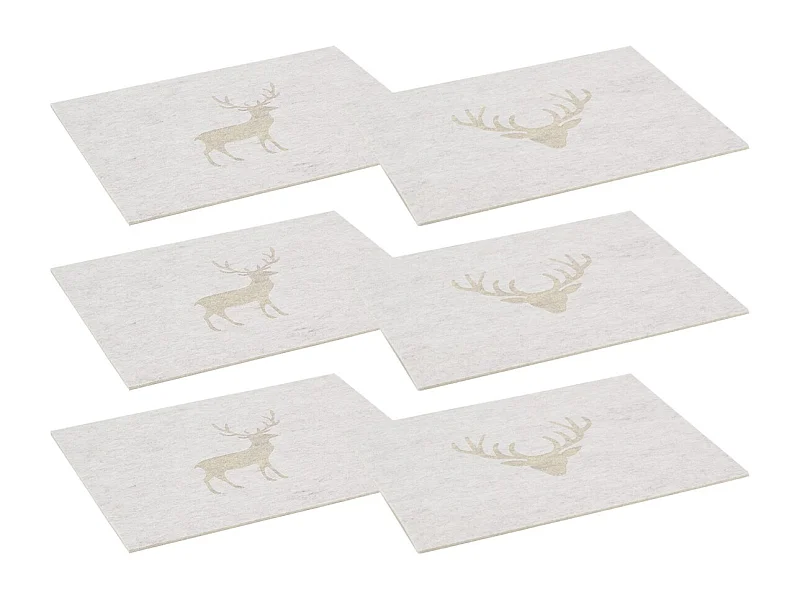 Sets de table en feutrine Cerf (lot de 6)