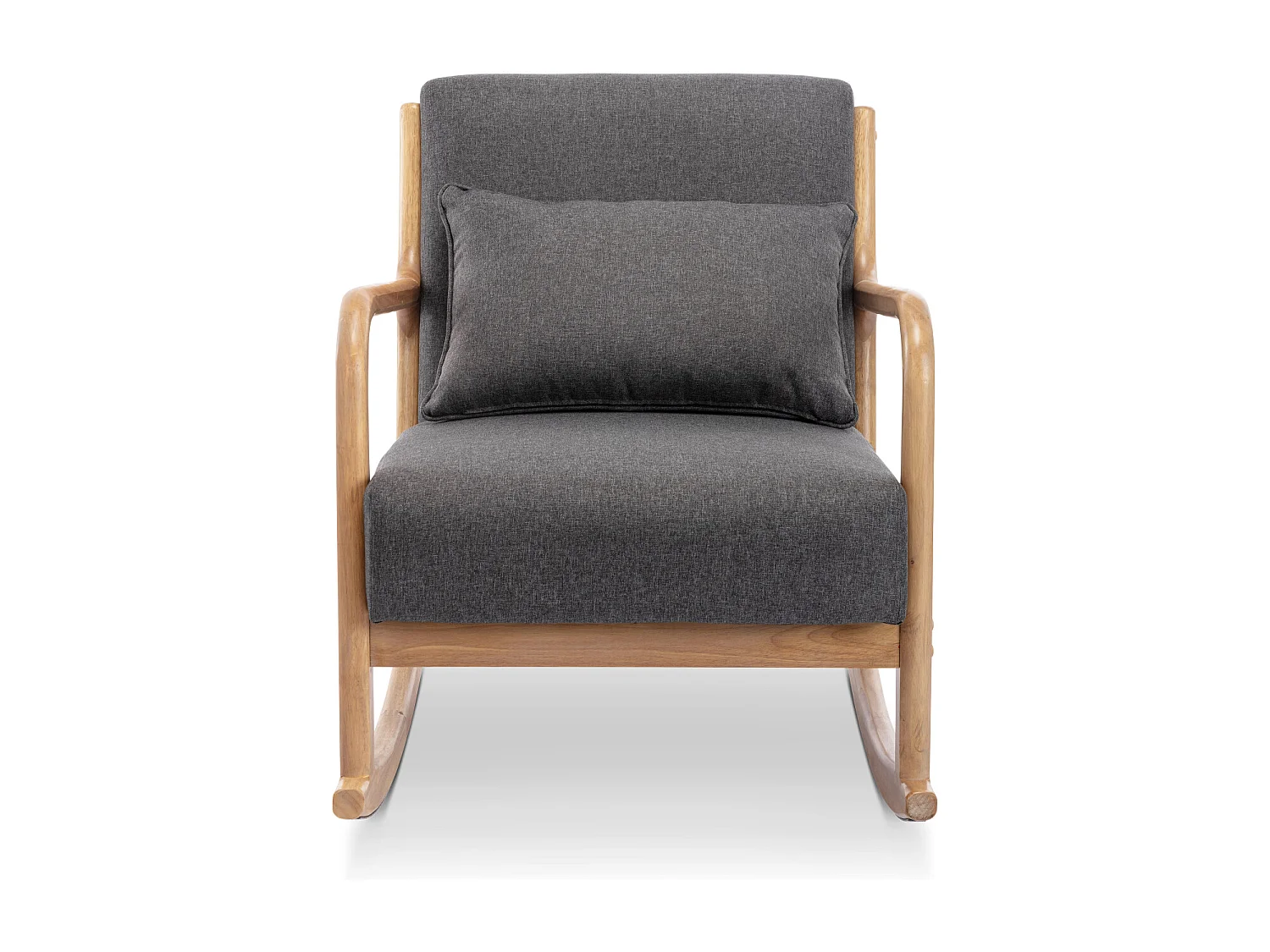 Mecedora estilo escandinavo de madera y tela gris oscuro