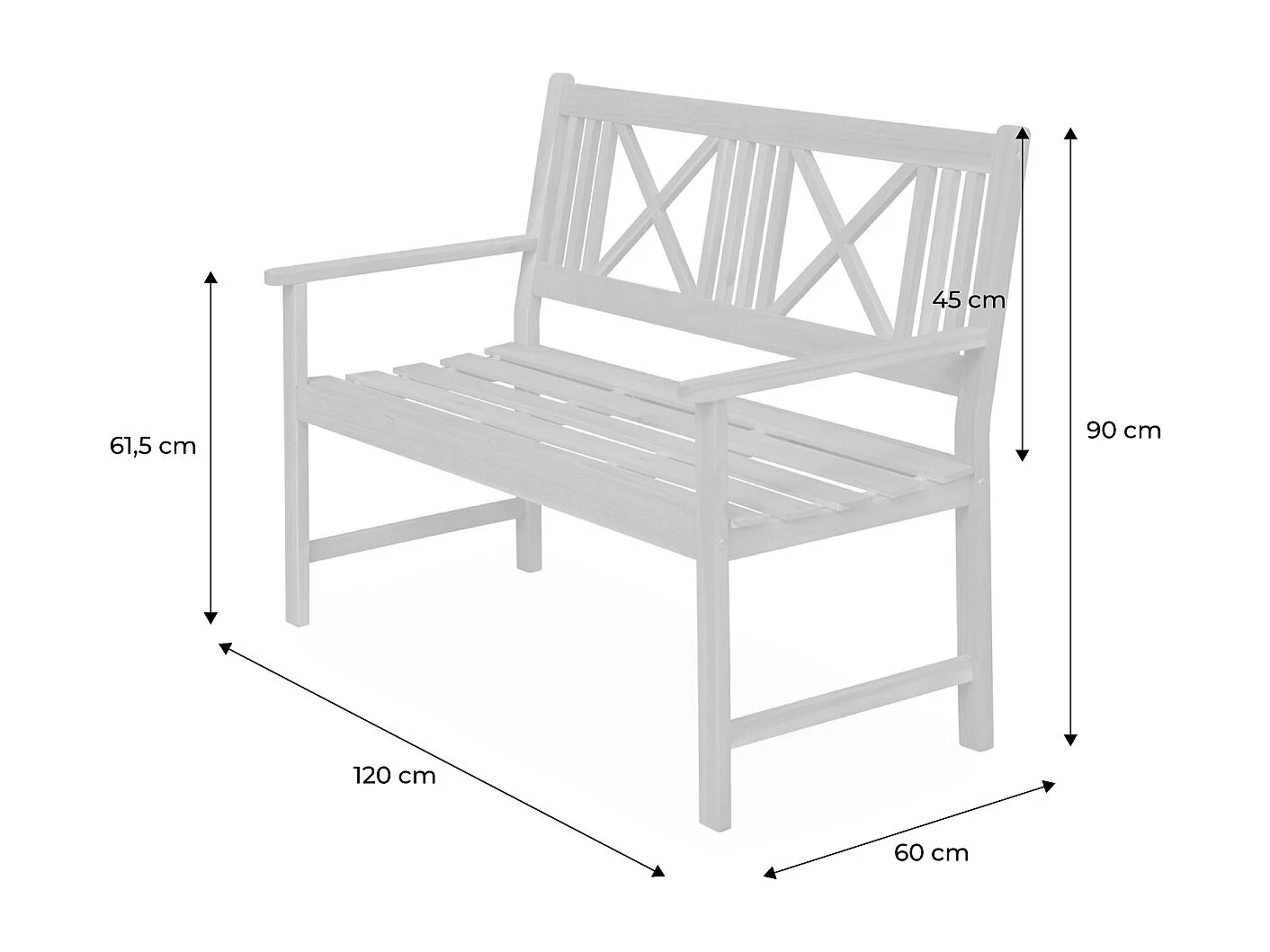 BANC EN BOIS - BANCO - 120x60cm
