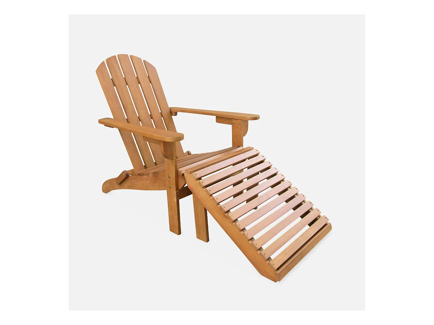 Sillón de jardín y mesa de centro con patas de madera madera