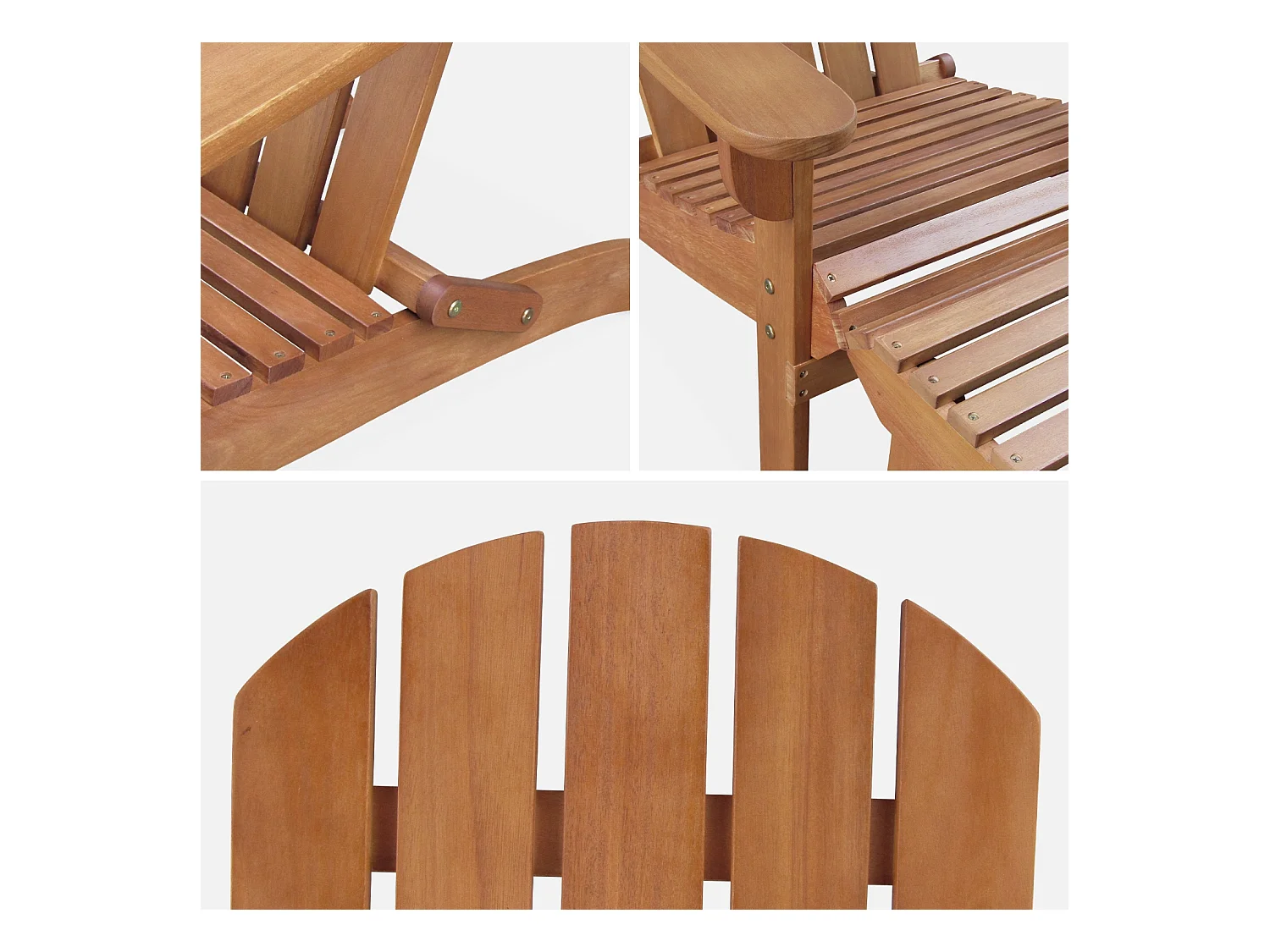 Sillón de jardín y mesa de centro con patas de madera madera
