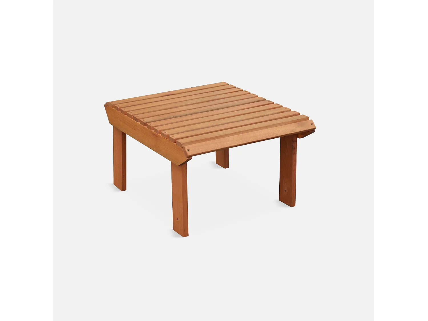 Fauteuil de jardin en bois avec repose-pieds/table basse - Adirondack Salamanca - Eucalyptus. chaise de terrasse retro