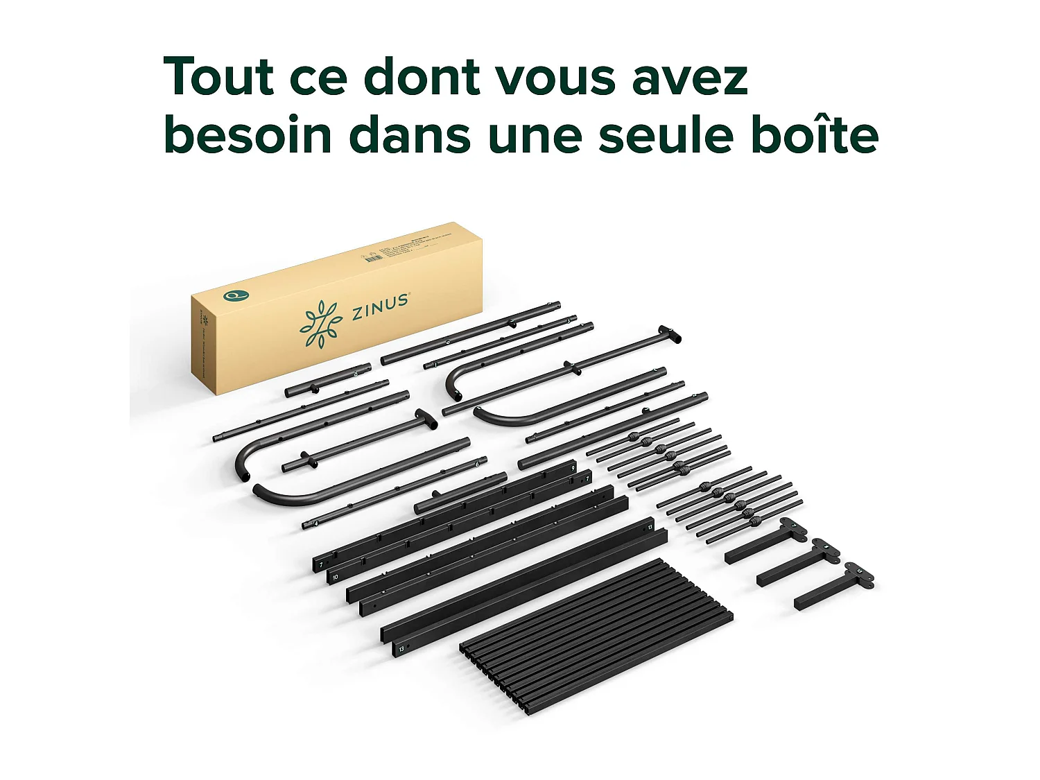 Lit 140x190 cm en métal - lit double - noir - Heidi