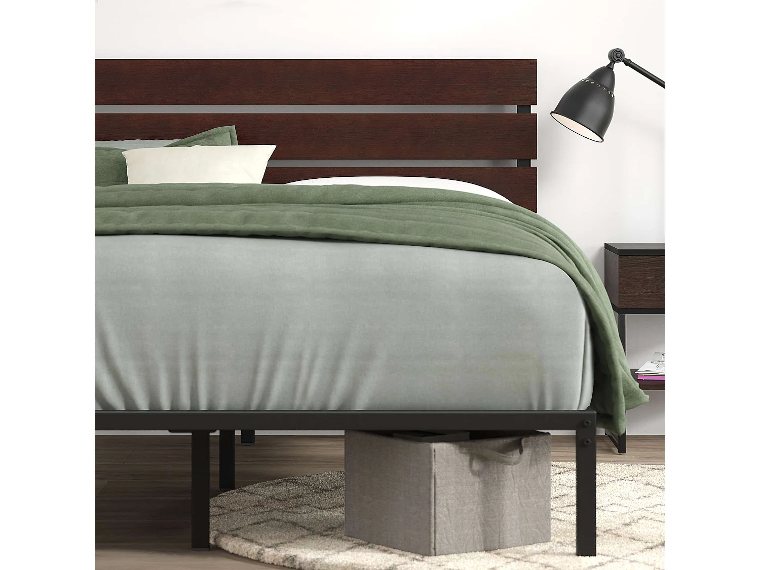 Lit 140x190cm en bambou et métal - lit double - Figari