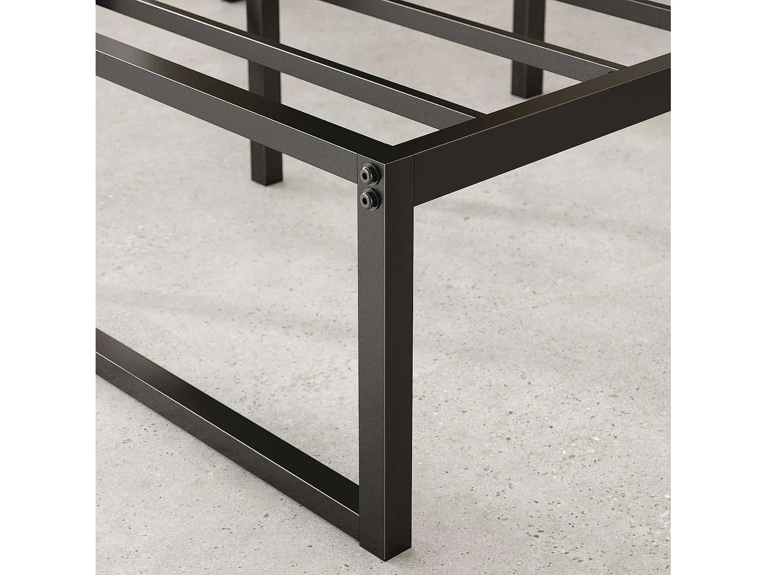 Lit 140x190 cm en métal - lit double - noir - Lorelei