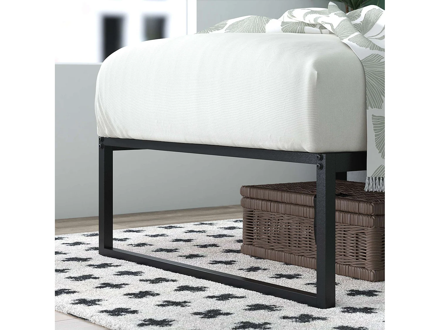 Lit 90x190 cm en métal - lit simple - noir - Lorelei