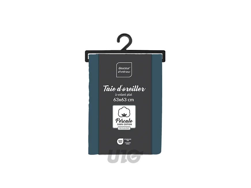 Taie d'Oreiller "Percaline" 63x63cm Bleu Nuit