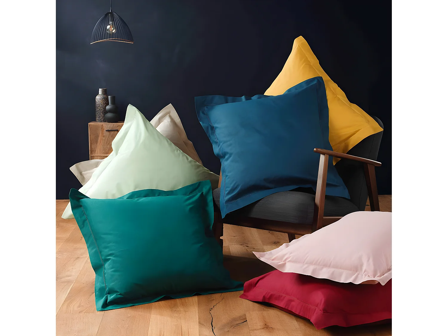 Federa "Lina" 63x63cm Bianca in Cotone Certificato Oeko-Tex