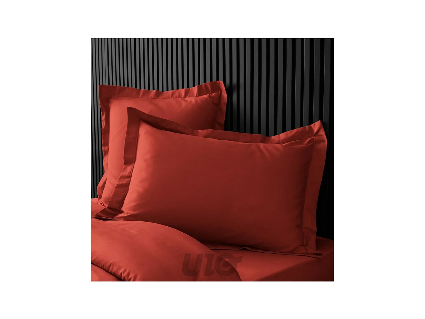 Set van 2 Kussenslopen van Perkal Rood 100% Katoen Zacht OEKO-TEX - Machinewasbaar