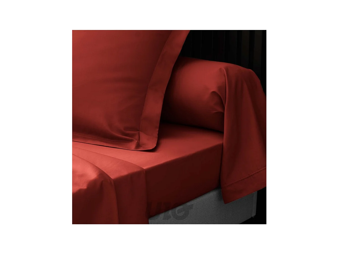 Set van 2 Kussenslopen van Perkal Rood 100% Katoen Zacht OEKO-TEX - Machinewasbaar