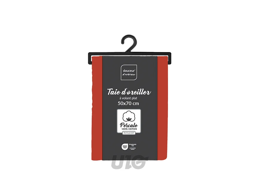 Taie d'Oreiller "Percaline" 50x70cm Tomette