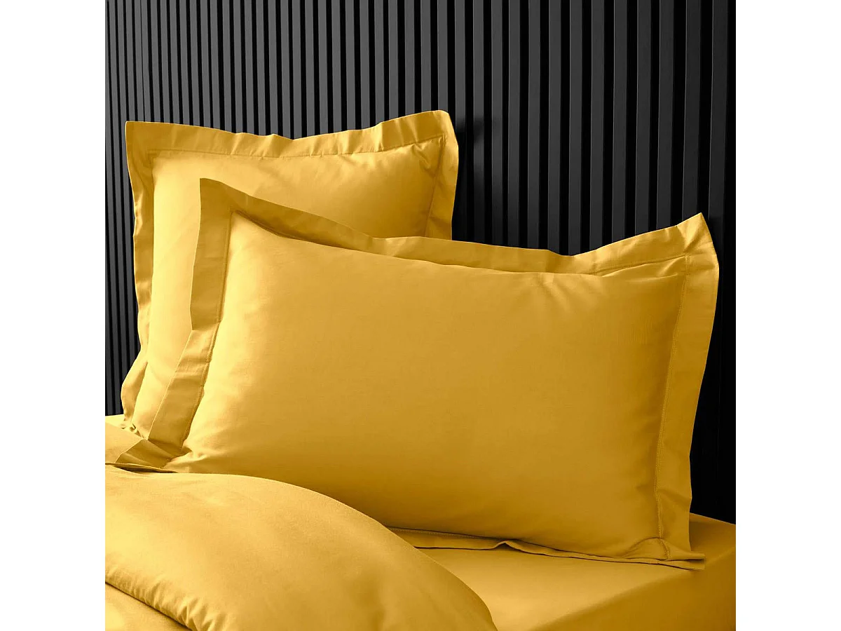 Set aus 2 Kissenbezügen Perkal Rot 50x70cm Curry