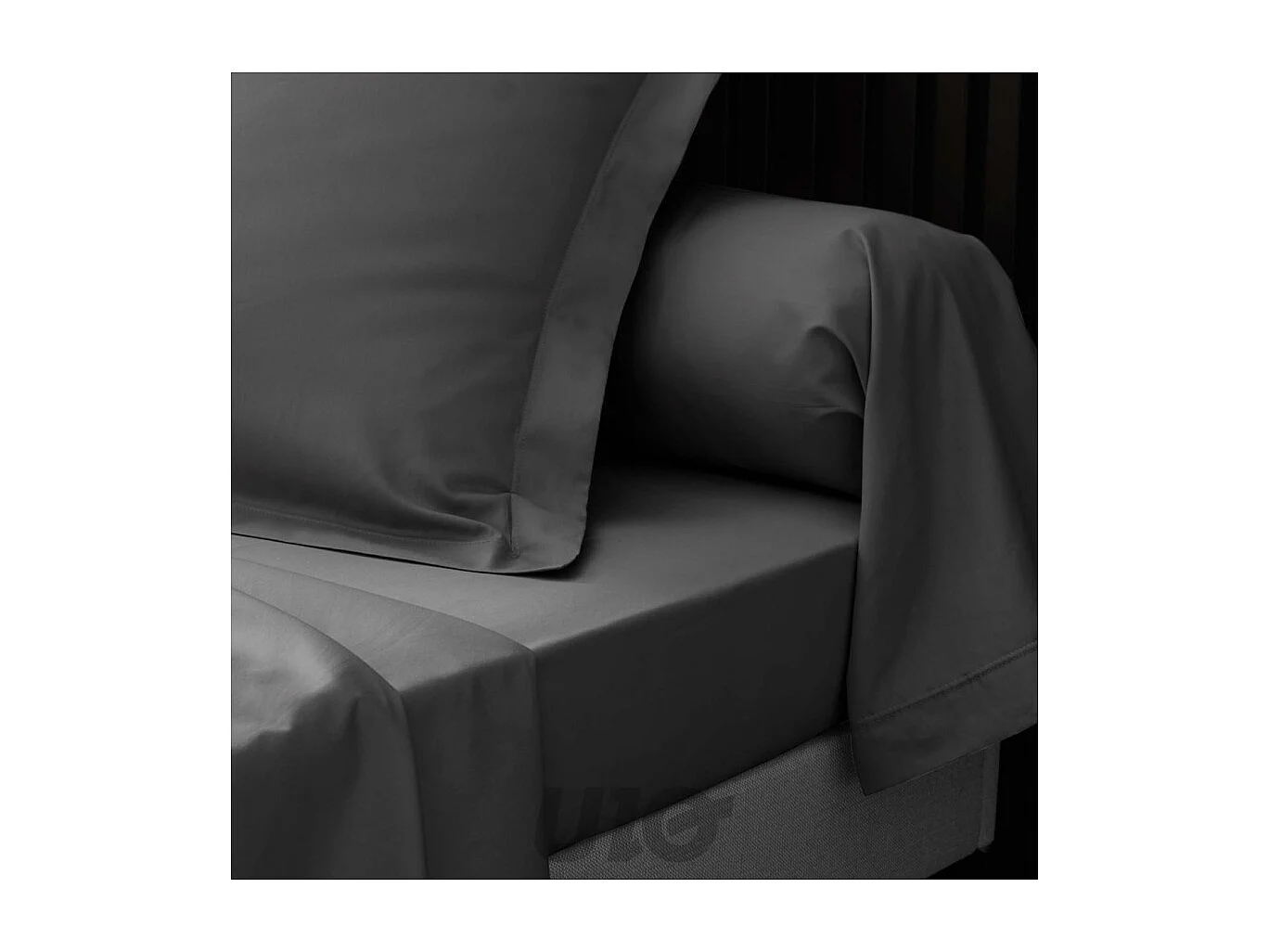 Taie d'Oreiller "Percaline" 63x63cm Gris Acier