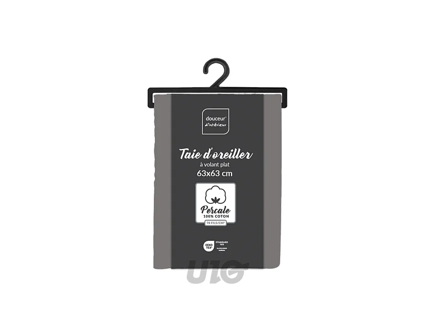 Taie d'Oreiller "Percaline" 63x63cm Gris Acier