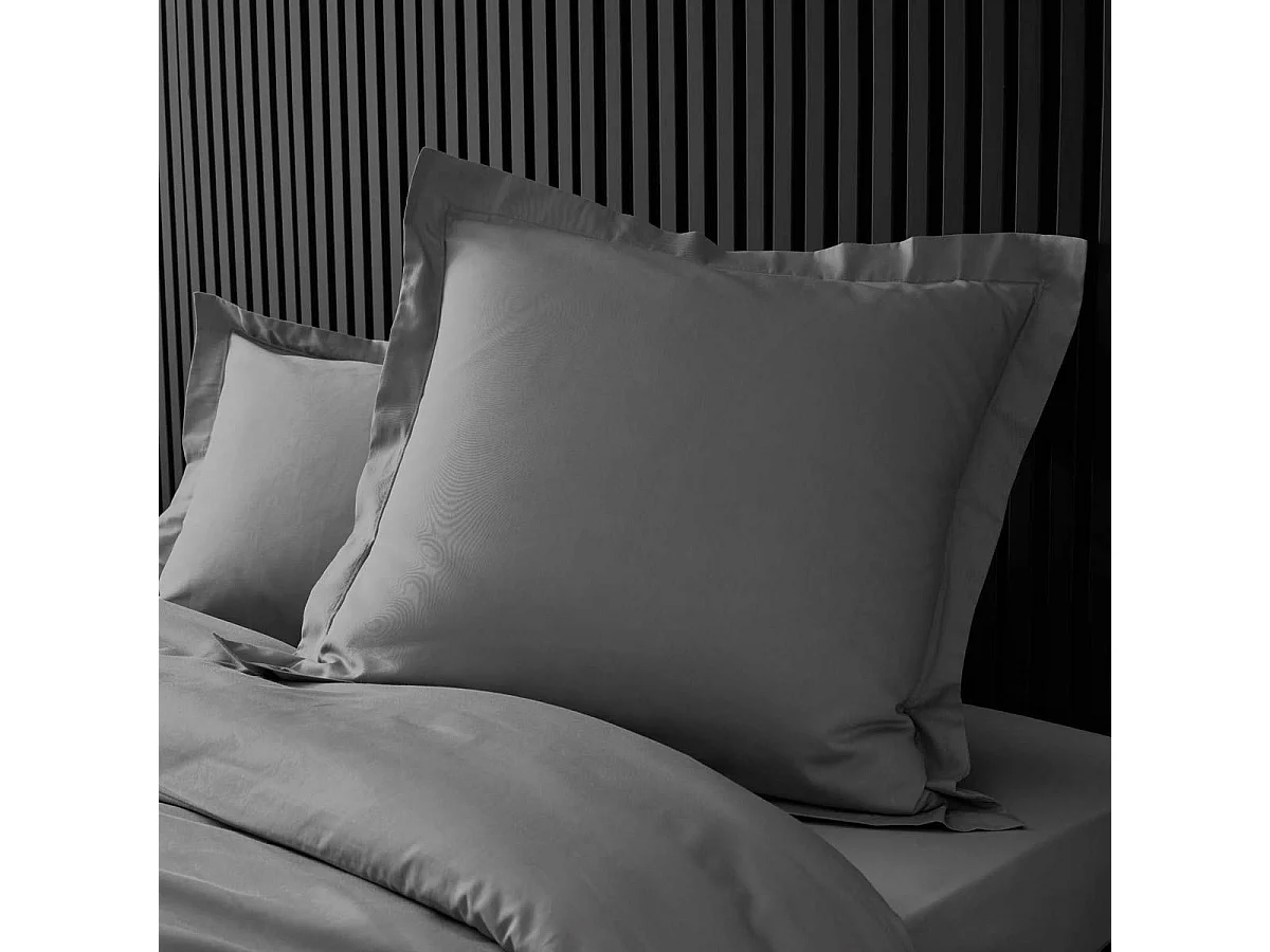Percale Kissenbezug 63x63 cm 100% Baumwolle Stahlgrau Oeko-Tex Zertifiziert Komfort & Qualität