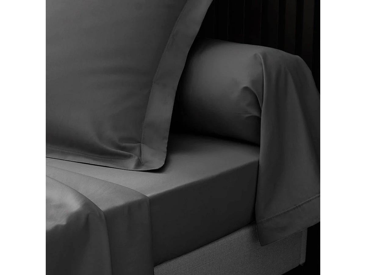 Percale Kissenbezug 63x63 cm 100% Baumwolle Stahlgrau Oeko-Tex Zertifiziert Komfort & Qualität
