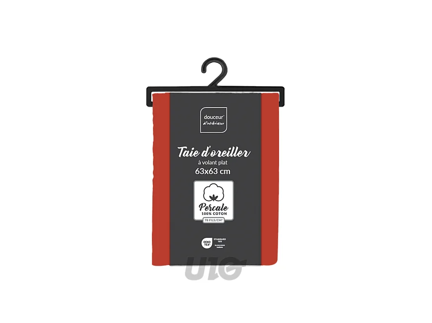 Taie d'Oreiller "Percaline" 63x63cm Tomette