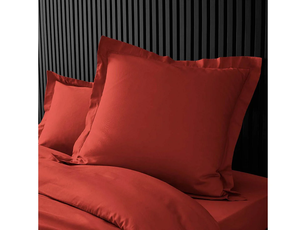 Taie d'Oreiller "Percaline" 63x63cm Tomette