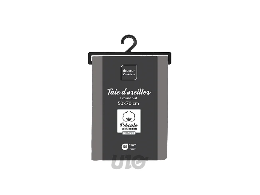 Taie d'Oreiller "Percaline" 50x70cm Gris Acier