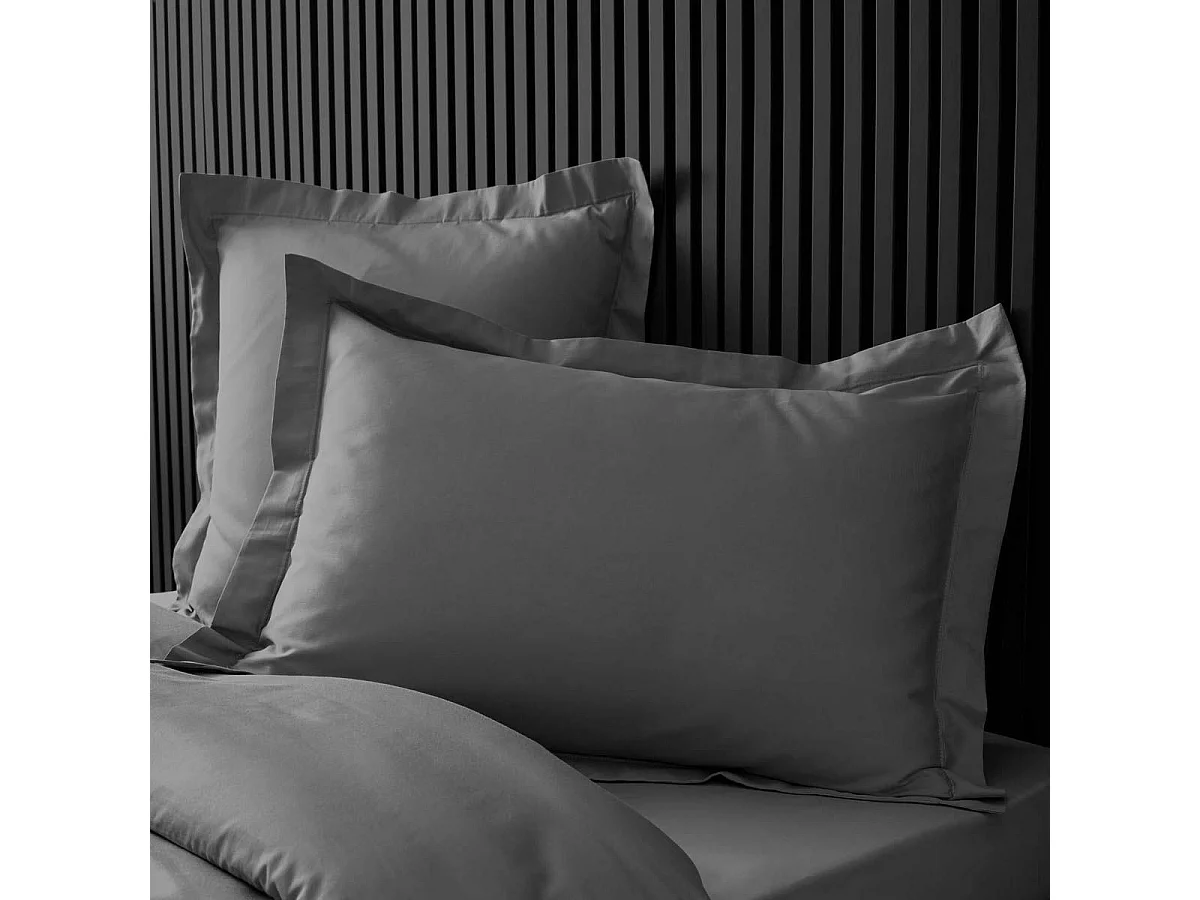 Taie d'Oreiller "Percaline" 50x70cm Gris Acier