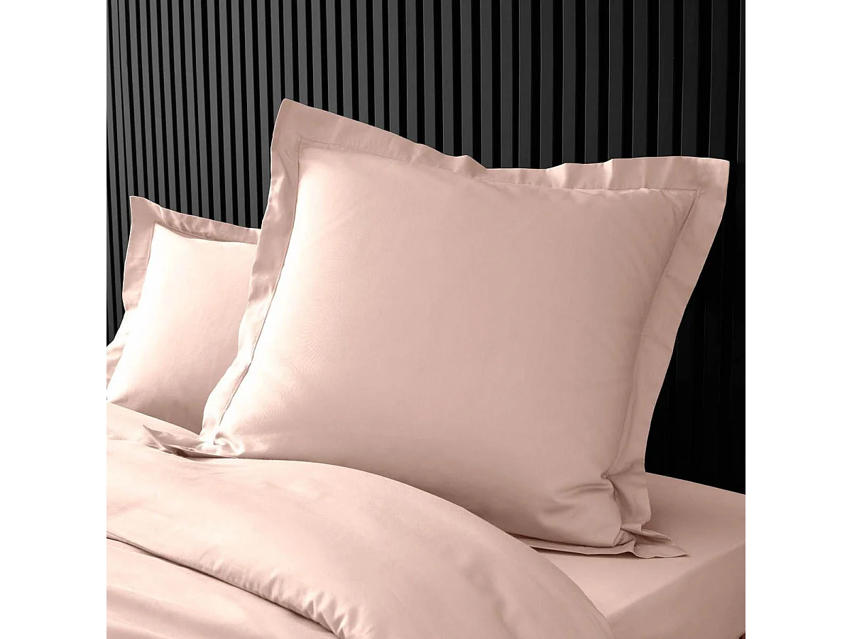 Kissenbezug Percale 63x63 cm Nude 100% Baumwolle Oeko-Tex Bourdon-Finish Komfortabel und Langlebig
