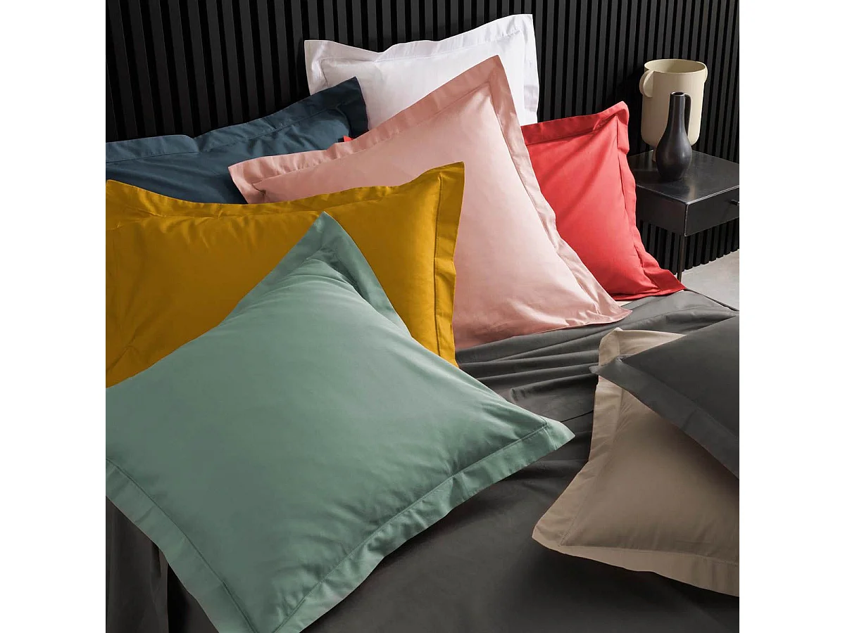 Kissenbezug Percale 63x63 cm Nude 100% Baumwolle Oeko-Tex Bourdon-Finish Komfortabel und Langlebig